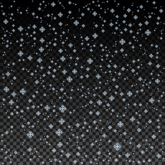 Blue Snowflake background vector. Christmas snow fall decoration effect.