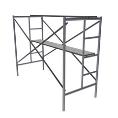 Scaffolding metal construction isolated on white. 3d render illustration
