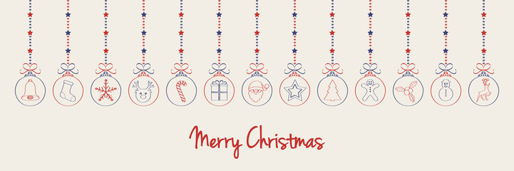 Fototapeta na wymiar Hand drawn Christmas ornaments with wishes. Vector.