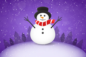 Santa Claus on winter background. Vector.