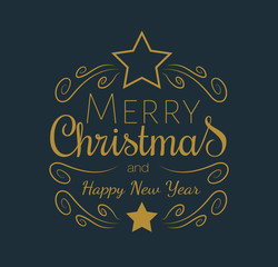 Christmas card with wishes - Christmas typography. Vector.