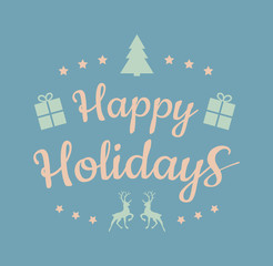 Christmas card with wishes - Christmas typography. Vector.