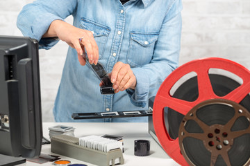 Scan slides and films to transform into digital data