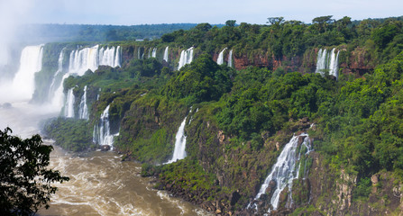 Waterfall Cataratas del Iguazu on Iguazu River, Brazil