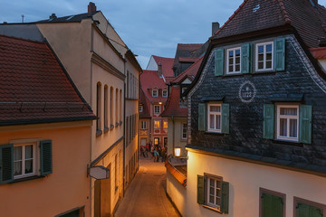 Summer evening in the historic center of Bamberg. Germany. Bavaria.