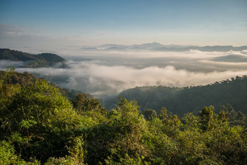 Fototapeta na wymiar Fog on the mountain view point