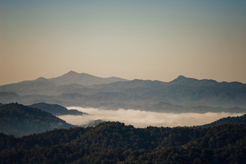 Fototapeta premium Fog on the mountain view point