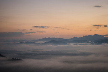 Fog on the mountain view point