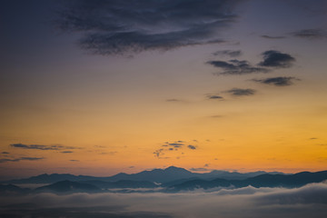 Fog on the mountain view point