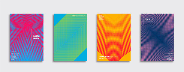 Fototapeta premium Vector cover designs. Future Poster template. Smartphone modern background set.