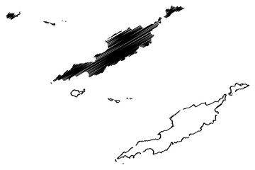 Anguilla map vector illustration, scribble sketch Anguilla Islands