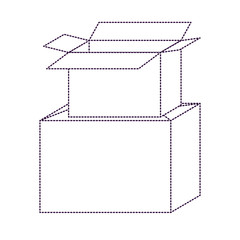 cardboard box stacked in purple dotted silhouette