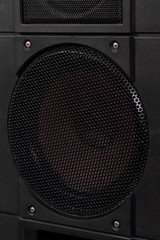 Protective grille of an acoustic column.