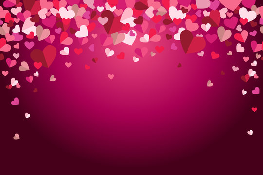 Valentines Day Floating Hearts Vector Dark Background 1
