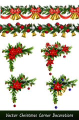 Naklejka premium Vector Christmas Border