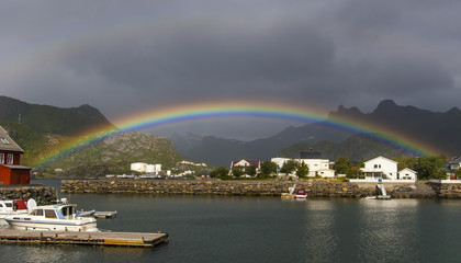 Naklejka na ściany i meble Rainbow in Norway