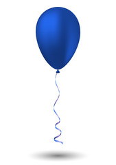 Blue balloon on white background