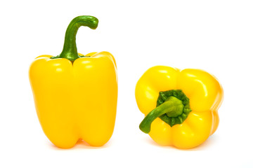 Yellow pepper isolated on white