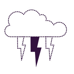 cloud with lightnings in purple dotted silhouette