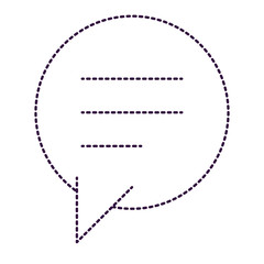 circular dialogue speech with tail in purple dotted silhouette
