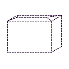 sealed cardboard box icon in purple dotted silhouette
