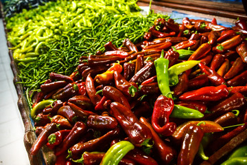 Shop bazaar fruits and vegetables. Set of Vegetables Red Pepper