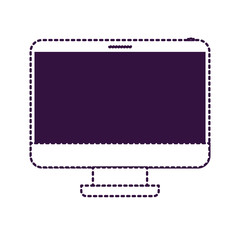 desktop computer front view in purple dotted silhouette