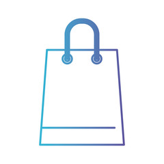 trapezoid shopping bag icon with handle in degraded blue to purple color contour