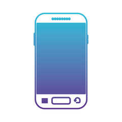 smartphone front view icon in degraded blue to purple color contour