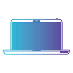 laptop computer front view in degraded blue to purple color contour