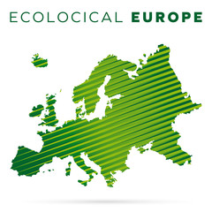 Naklejka na ściany i meble Mappa Europa ecologica