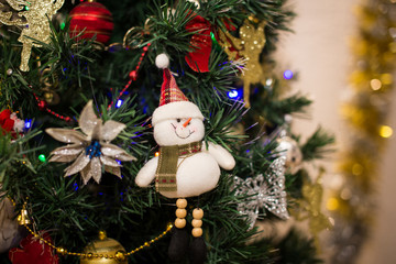 Christmas tree toy snowman