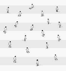 Vector illustration of Soccer situation in flat design.