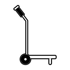 hand truck icon flat in black silhouette