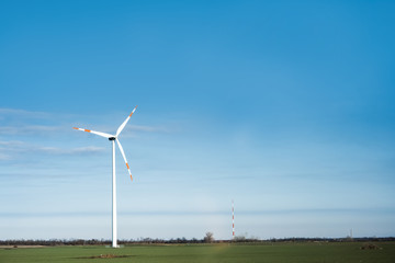 Wind generator installed in a field