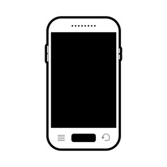 smartphone front view icon in black silhouette