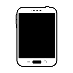 tablet tech device front view icon in black silhouette