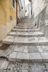 ancient stairs in a small Sicilian village