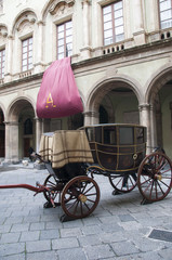 Fototapeta na wymiar carriage of the senate on the occasion of the feast of saint agate in Catania in Sicily