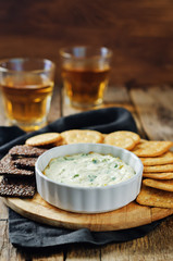 Parsley garlic warm ricotta cheese dip