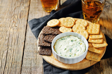 Parsley garlic warm ricotta cheese dip