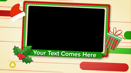 Flat Illustrated Red & Green Frame Overlay with Holiday Elements