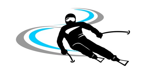 Silhouette Skifahrer