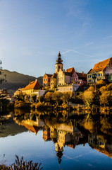 Frohnleiten Austria Golden Hour Village at river mur