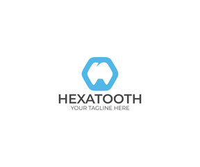 Hexa Tooth Logo Template. Dental Vector Design. Hexagon Illustration
