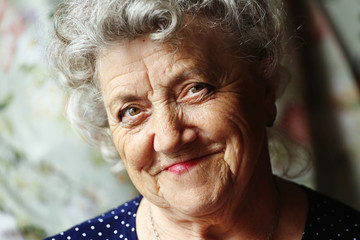 Smile elderly woman face