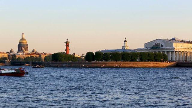Admirality spire, Rostral Columns, Palace Bridge, Saint Isaaks Cathedral