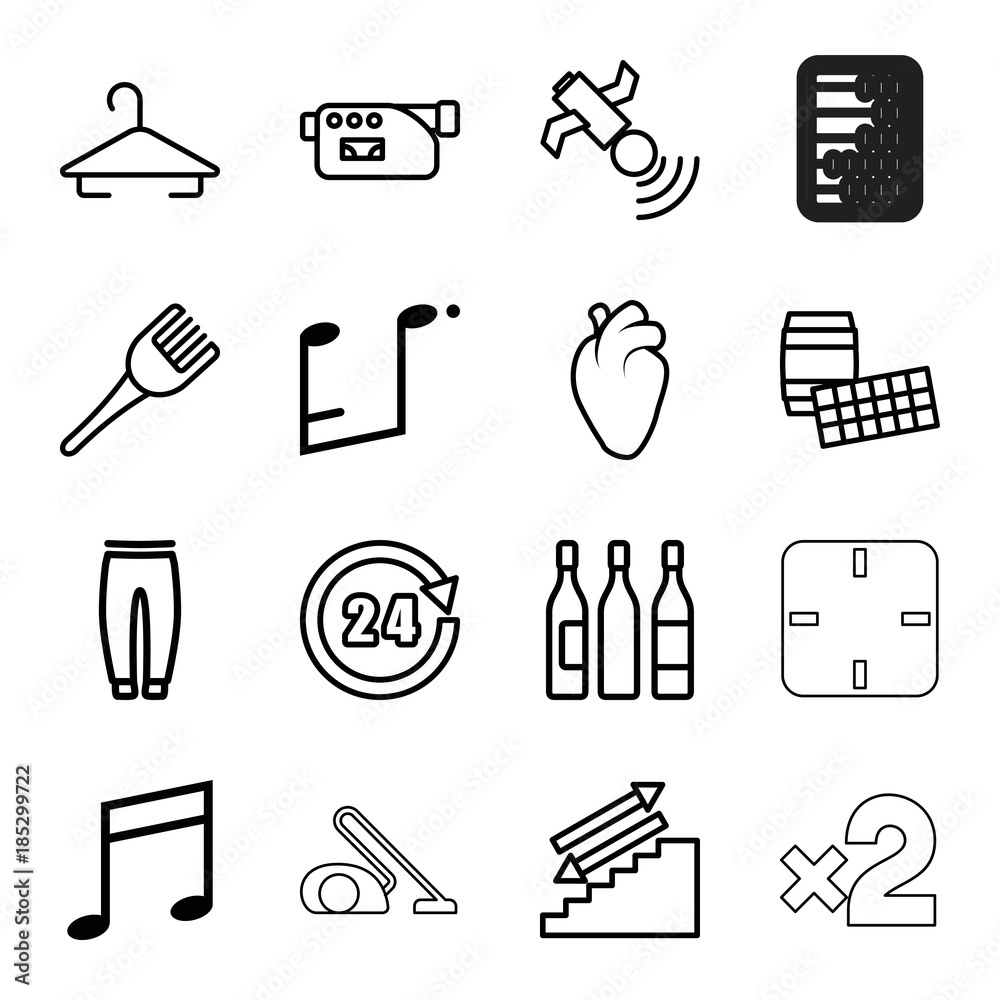 Poster single icons. set of 16 editable outline single icons