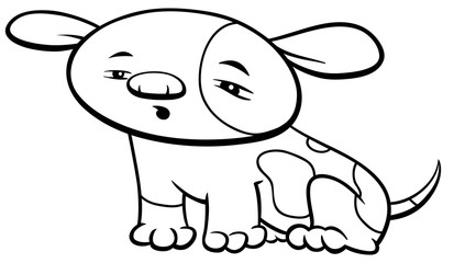 little dog or puppy character coloring book