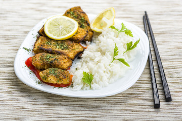 Fish in herbs seasoned